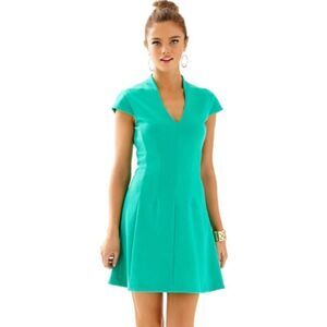 Lilly Pulitzer Bree A-line Cap Sleeve Textured Dress In Jewel Green Size XS
